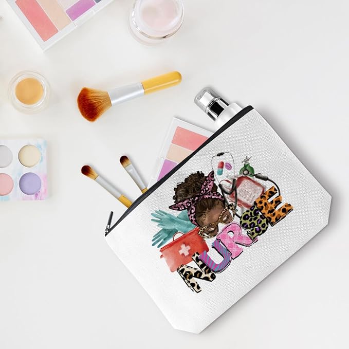 jealance Inspirational Nurse Gifts RN Gifts Nurse Makeup Bag Cosmetic Bag Nurse Accessories for Work Nurse Bag for Women Nurse Nursing Graduation Gifts Birthday Christmas Nurse Week Appreciation Gift