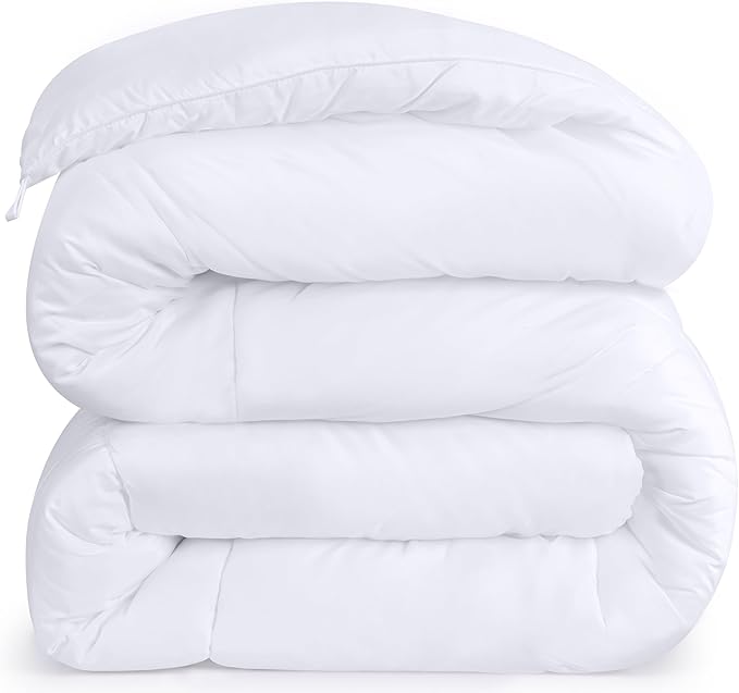 Utopia Bedding Comforters King Size, All Season Duvet Insert, Down Alternative Box Stitched Bed Comforter with Corner Tabs, Machine Washable (White)