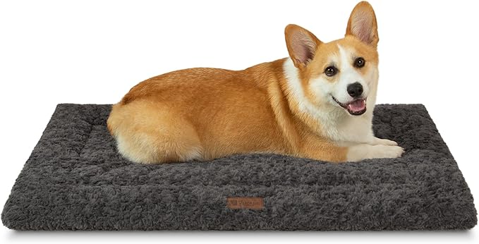 Reversible Dog Bed Mat 35"x22" for Medium Dogs - Supportive Double-Sided Crate Pad, All-Season Cooling & Warmth, Ultra Soft Machine Washable Pet Bed, Fits Most 36-Inch Kennels,Dark Gray