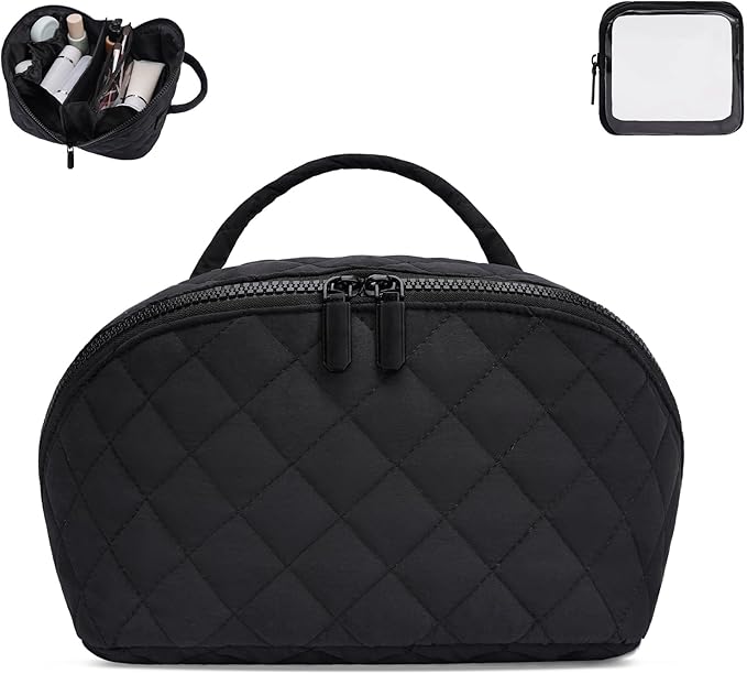 SXS LACONIC Makeup Bag,Quilted Puffer Cosmetic Bags,Travel Toiletry Bag for Women,Large Capacity Waterproof Make up Bag Set