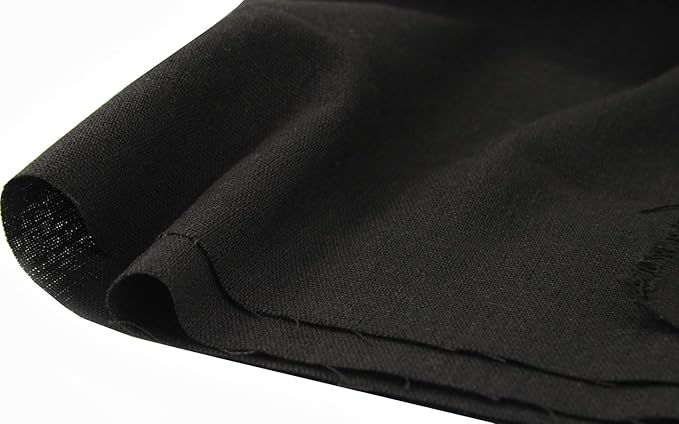 Rose Flavor Pre-Cut Quilting Linen Fabric,Craft Cloth,DIY for Sewing Crafting 60" by 1 Yard(Black)