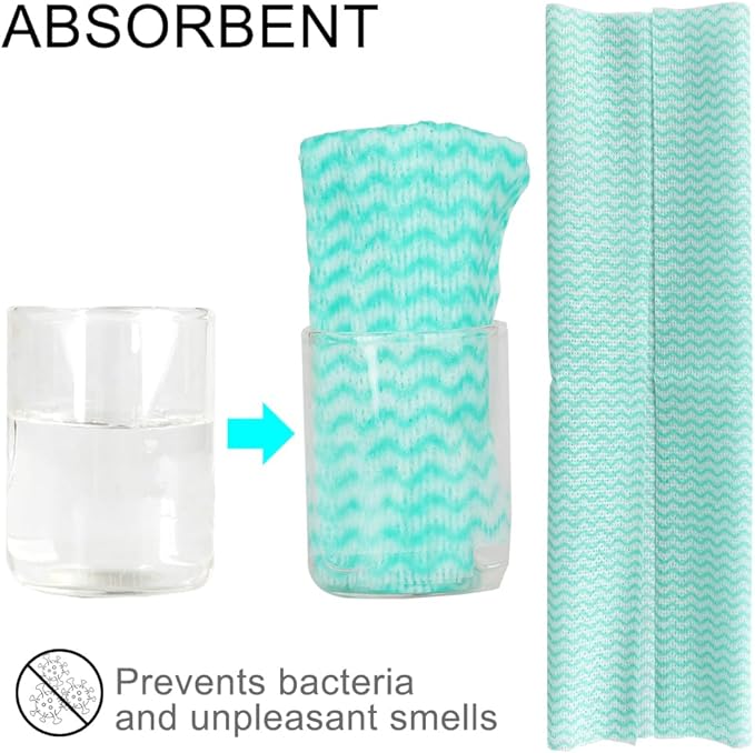 GLOYY Disposable Dish Cloth and Cleaning Handi Wipes, 100ct, Multi-Use Rags for kitchen, Bathroom and Windows, Green
