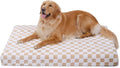 KSIIA Memory Foam Dog Bed Waterproof Large Dog Bed Orthopedic Crate Pad Supportive Crate Pads Soft Pet Mat for Large Pet Mats with Removable Washable Cover & Non-Slip Bottom, 44 x 32 Inch, Brown