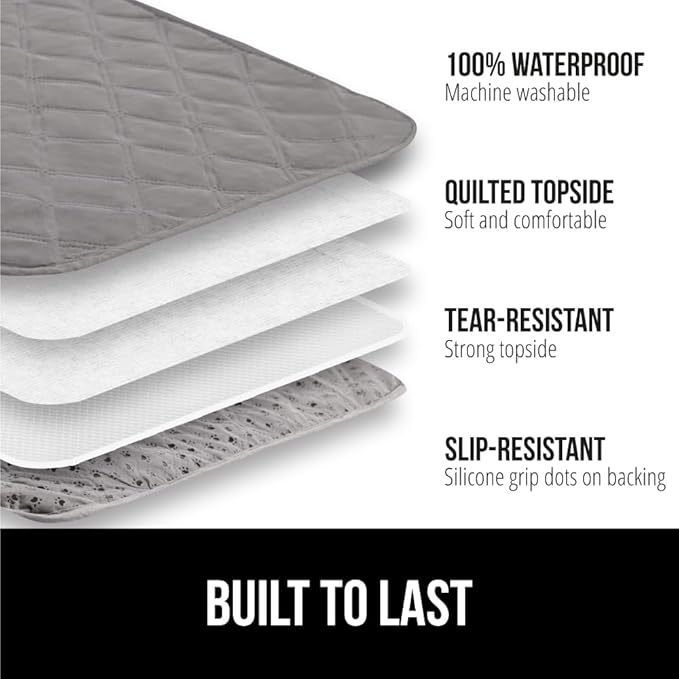 GORILLA GRIP Waterproof Bed Cover for Dogs, 82x82, Gripped Slip Resistant Backing, Leak Proof Washable Dog Blanket Covers Sofa, Couch, Sectional, Crate, Car, RV Seats, Pet Puppy Essentials, Charcoal