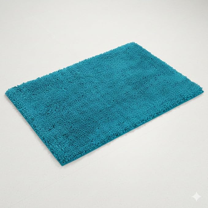 C23 Luxury Shag Bath Rug | 2200 GSM Ultra-Soft Plush Thick Bathroom Mat | 20"x32" Teal High-Density Shaggy Rug | Non-Slip Natural Latex Back, Absorbent, Machine Washable, 1 Piece