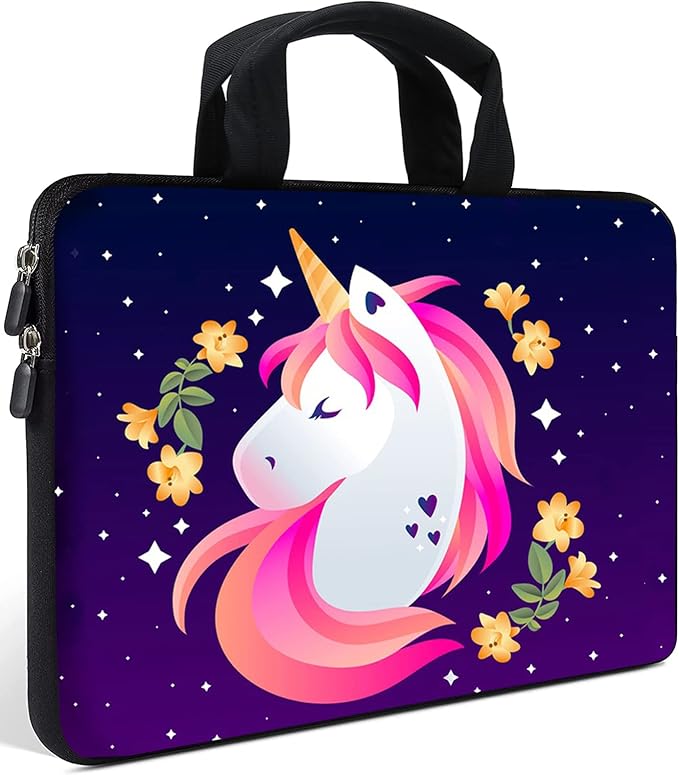 AMARY Chromebook Case 11.6" 12" inch Laptop Handle Bag Neoprene Notebook Carrying Pouch Ultrabook Case Tablet Cover Fit Apple MacBook Air HP DELL Lenovo Asus Samsung (Unicorn)