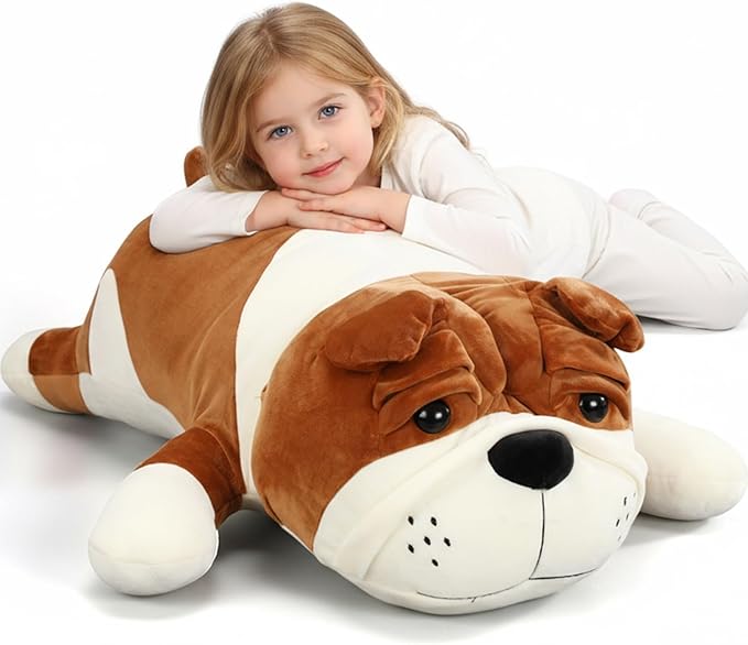 Vertintong 39.4'' Huggable Dog Plush, Cute Stuffed Animal, Soft Adorable Cuddle Companion for Kids Adults Boys and Girls, Plush Pillow Gift for Birthdays & Holidays