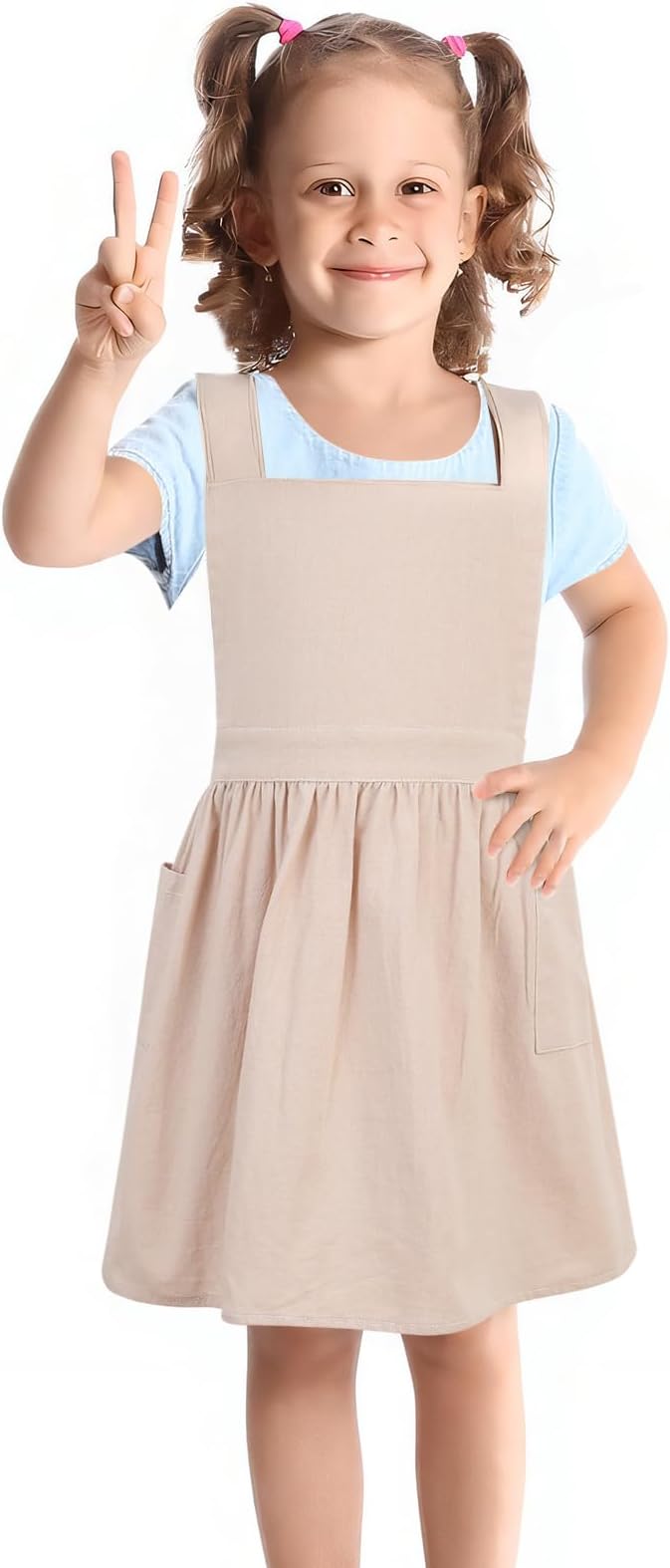 Kids Pinafore Apron, Cross Back Apron, Japanese Style Bib Aprons Home Clothes
