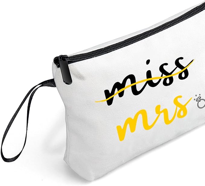 ARIOSEY Wedding Engagement Bachelorette Wedding Registry Gifts for Bride Daughter Mrs Makeup Bag Bachelorette Party Bride Make Up Pouch Gifts for Newly Engaged Couples