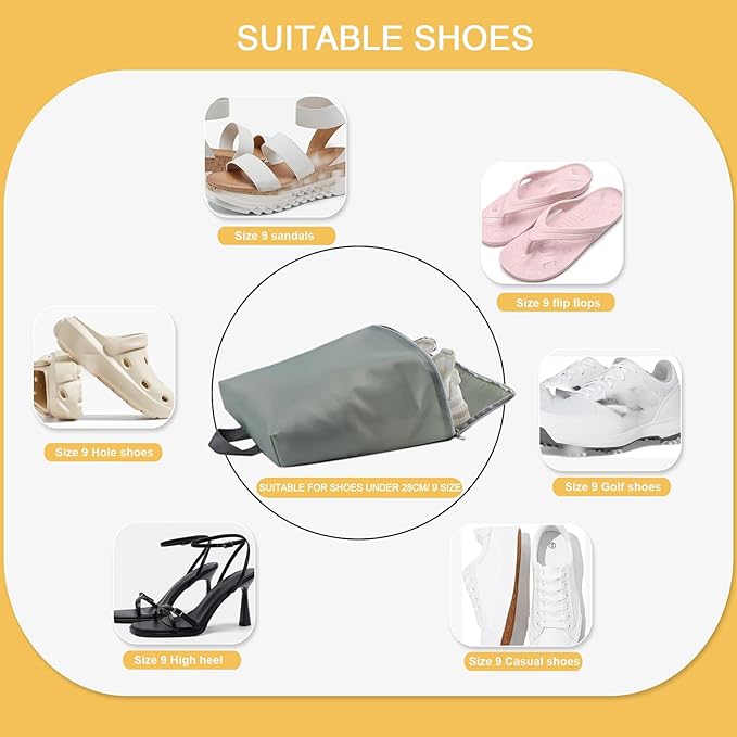 MOGARBRO Shoe Bags for Travel Storage Bag Organizer Bags Travel Accessories Must Haves Shoe Organizer Packing Cubes Beach Swim bag Daily Use Storage Travel Essentials Women Men Grey green