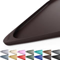 Smilool Silicone Pet Food Mat with Raised Edge for Food and Water Bowl, Dog Feeding Mats, Cat Food Trays for Floor Waterproof, Rubber Tray for Dogs and Cats, 17 x 12 x 0.7 Dark Brown