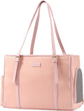 Lasaviin Fashion Dog Purse Pet Carrier Leather Bag for Small Dogs Cats Puppy, Portable Tote Bag Airline Approved Soft-Sided Carriers (Pink)