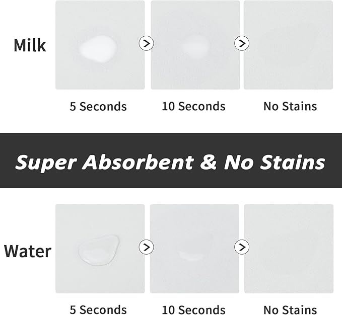 HotLive Dog Food Mat - Absorbent Cat Mat for Food and Water, No Stains Pet Feeding Bowl Mat, Easy to Clean Pet Placemats, Quick Dry Dog Water Dispenser Mat for Messy Drinkers | Light Grey 24"x36"
