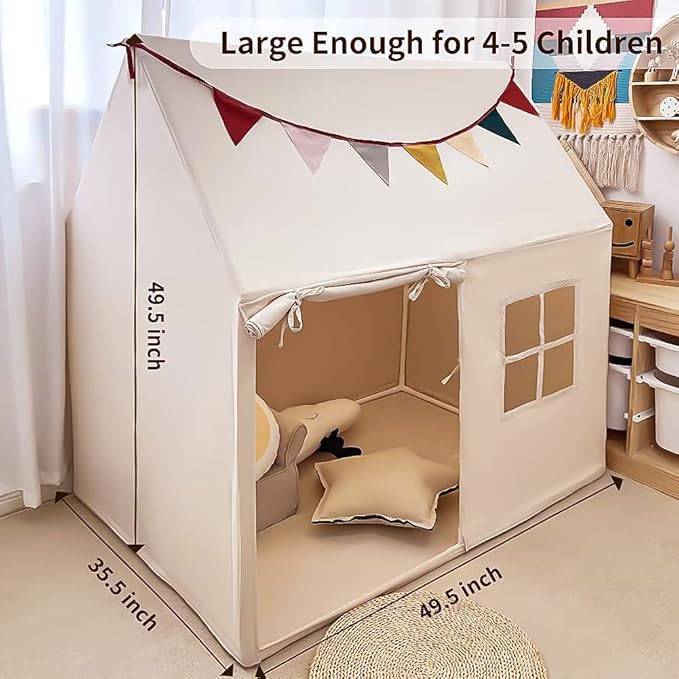 Kids Tent Indoor Playhouse, Kids Play Tent Large Kid Playhouse Toys Toddler Tent Play House with Pennant Banners, Kid Toys for Boy Girl Birthday House Gift