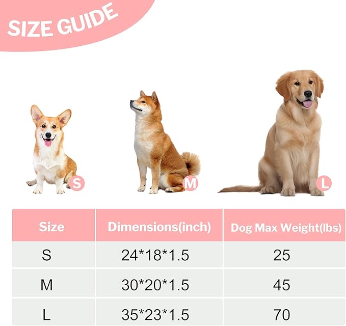 Dog Bed Crate Mat, Soft Durable Washable Anti-Slip Kennel Pad for Dogs & Cats, Reversible (Pink, S(24"*18"*1.5"))