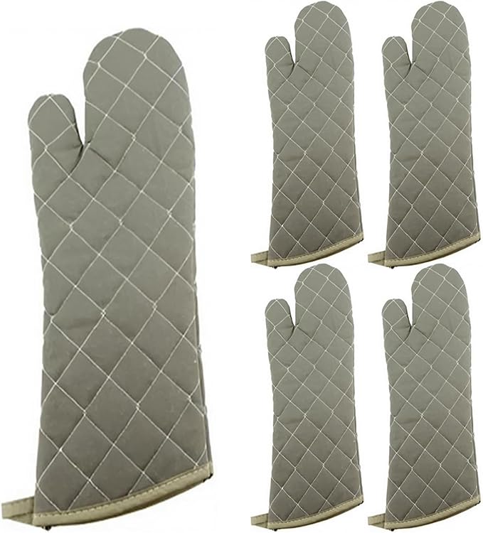 24 Inch Extra Long Oven Mitts Heat Resistant Cotton Lining Oven Thick Gloves Kitchen Food Service Mittens for Pot Holders Cooking Baking BBQ (24 Inch Green -2pair)