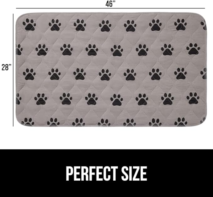 GORILLA GRIP Washable Puppy Pads, 46x28 Pack of 2, Slip Resistant Dog Crate Mat, Waterproof Cloth Pee Pad for Training Puppies in Playpen, Reusable Pet Incontinence Blanket, Protects Sofa, Furniture