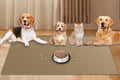 48"x32"(120cmx80cm) Largest Dog Food Mat, XXXL Waterproof Pet Feeding Mat for Floors, Silicone Dog Bowl Mat Tray for Food and Water, Light Brown