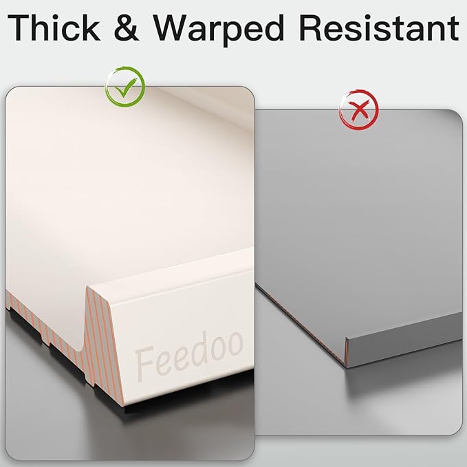 Feedoo Pet Feeding Mat [Warped Resistant Raised Edge], Water-Proof Silicone Placement for Food Water Bowls, Anti-Slip Base Protect Floor, BPA-Free&Dishwasher-Safe [28.5x16.5inch XL, Sand White]