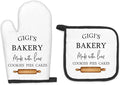 Gigi Gifts Oven Mitts and Pot Holders Sets, Gifts for Gigi from Grandkids Kitchen Decor Accessories Sets, Gigi Bakery Made with Love Heat Resistant Oven Glove Potholders for Kitchen Cooking