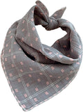 Pemilosci Double Layers Two Tones Dog Cotton Square Bandana Bibs Scarf Kerchief for Small Medium Dogs Boy or Girl - DCB04 P&P