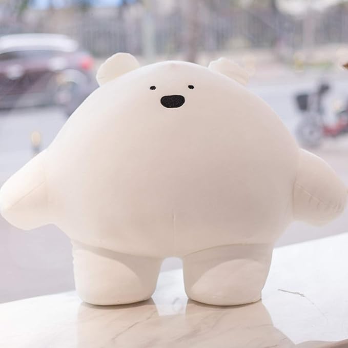 REFAHB 15.7 inch Cute Bear Plush Stuffed Animal Body Pillow Fat Cartoon Cylindrical Body Pillows for Kids, Super Soft Hugging Toy Gifts for Bedding, Kids Sleeping Nap Kawaii Pillow