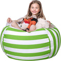 WEKAPO Stuffed Animal Storage Bean Bag Chair Cover for Kids | Stuffable Zipper Beanbag for Organizing Children Plush Toys Large Premium Cotton Canvas (Green, X-Large)