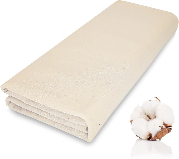 Cotton Fabric: 63 inch x 2 Yards Unbleached Muslin Linen Fabric Perfect for Sewing, Apparel, and Craft（Natural