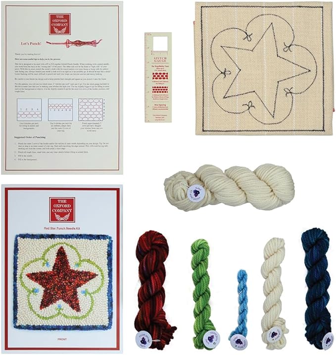 The Oxford Company Punch Needle Kit (Red Star)