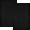 DAN RIVER Greek Cotton Bath Mats Set of 2 – Not a Bathroom Rug, Ultra Soft, Highly Absorbent & Machine Washable Bath Mat Towel for Bathroom Floor Mat – Durable, Quick-Dry, 21x34 Inches, Black