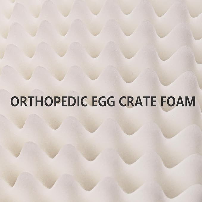 Patas Lague Orthopedic Jumbo Dog Bed for Extra Large Dogs 56''X40'', Waterproof Soft Warm Comfortable Egg Crate Foam Jumbo Pet Beds Mat with Removable Washable Cover and Nonskid Bottom, Grey