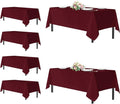 sancua Tablecloths for 8 Foot Rectangle Tables, 6 Pack - Washable Polyester Fabric Table Cloth for Chirstmas Party, Birthday, Banquet Reception, 60x120 Inch Burgundy
