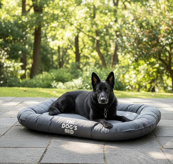 The Dog’s Bed Utility Waterproof Dog Bed, XL, Grey – Extra Large Outdoor Dog Bed for Big Dogs, Durable Oxford Fabric, Tough YKK Zippers, Washable Removable Reversible Cover