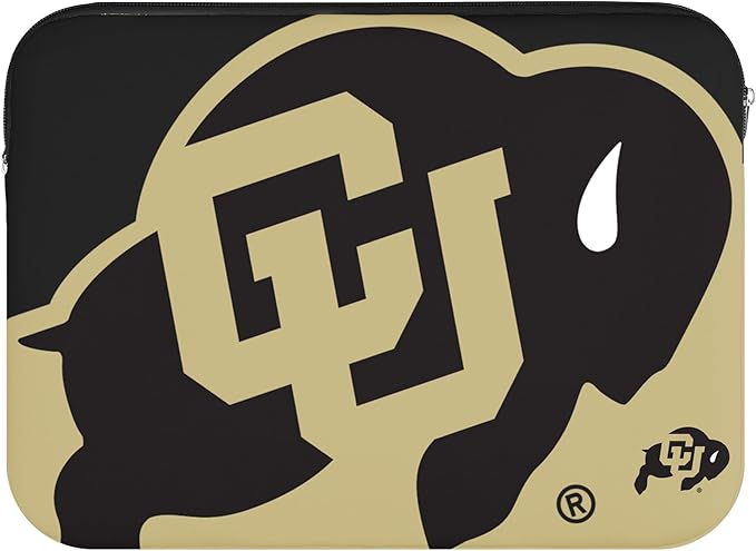FOCO NCAA Official 15" Inch Colorblock Primary Logo Zipper Laptop Computer Sleeve Case Bag (Colorado Buffaloes)