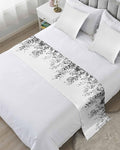 DecorLovee Grey Eucalyptus Bed Runners for Cal King Size Bed, Weeping Botanical Decorative Bed Throws for Foot of Bed, Leaf Watercolor Bed Runner Sofa Throw Bedding Scarf Slipcover for Bedroom
