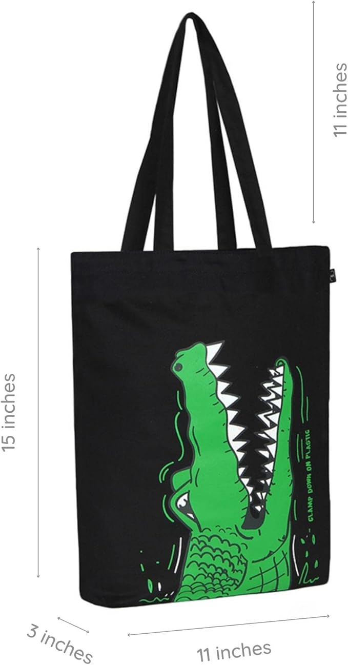 Ecoright Tote Bag for Women with Zipper, Small Tote Bag, Canvas Bag, Reusable Cotton Bag for Beach, Grocery, School & Work