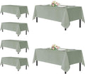 sancua Rectangle Tablecloths for 6 Foot Tables, 6 Pack - Washable Polyester Fabric Table Cloth for Wedding Party, Birthday, Banquet Reception, 54x108 Inch, Sage Green