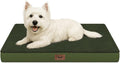 Tail Stories Comfort Dog Bed for Small Dogs & Cats, Waterproof Dog Crate Mat Orthopedic Egg Crate Foam with Washable Removable Cover, Olive Green