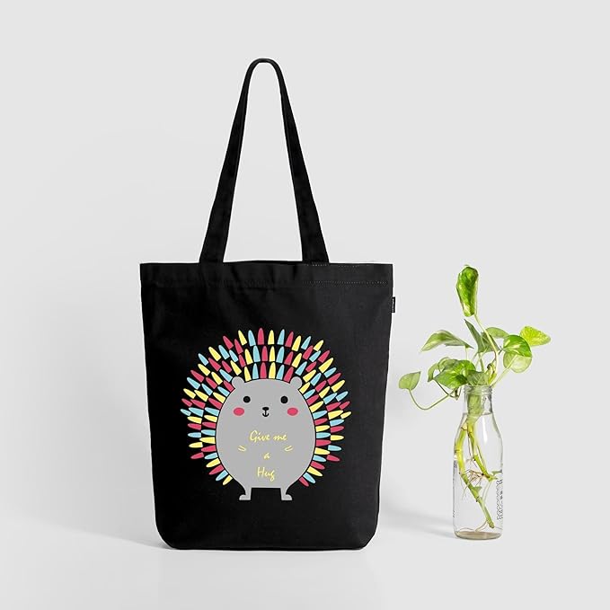 Ecoright Tote Bag for Women with Zipper, Small Tote Bag, Canvas Bag, Reusable Cotton Bag for Beach, Grocery, School & Work