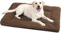 ZENGAOOU Dog Crate Pad, 42 Inch Machine Washable Plush Dog Crate Mat for Large Dogs, Soft Anti-Slip Kennel Pad & Pet Bed Mat for Metal Crates, Brown