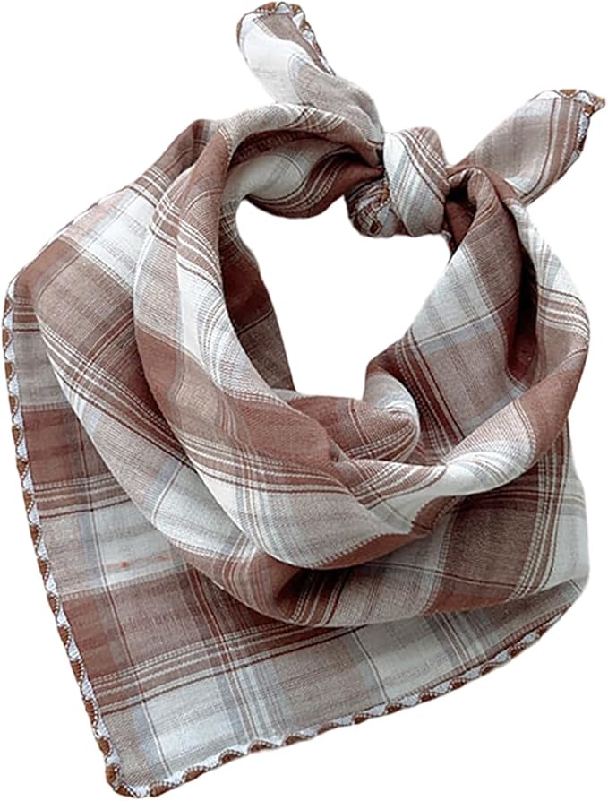 Pemilosci Double Layers Two Tones Dog Cotton Square Bandana Bibs Scarf Kerchief for Small Medium Dogs Boy or Girl - DCB06 B&B