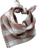 Pemilosci Double Layers Two Tones Dog Cotton Square Bandana Bibs Scarf Kerchief for Small Medium Dogs Boy or Girl - DCB06 B&B