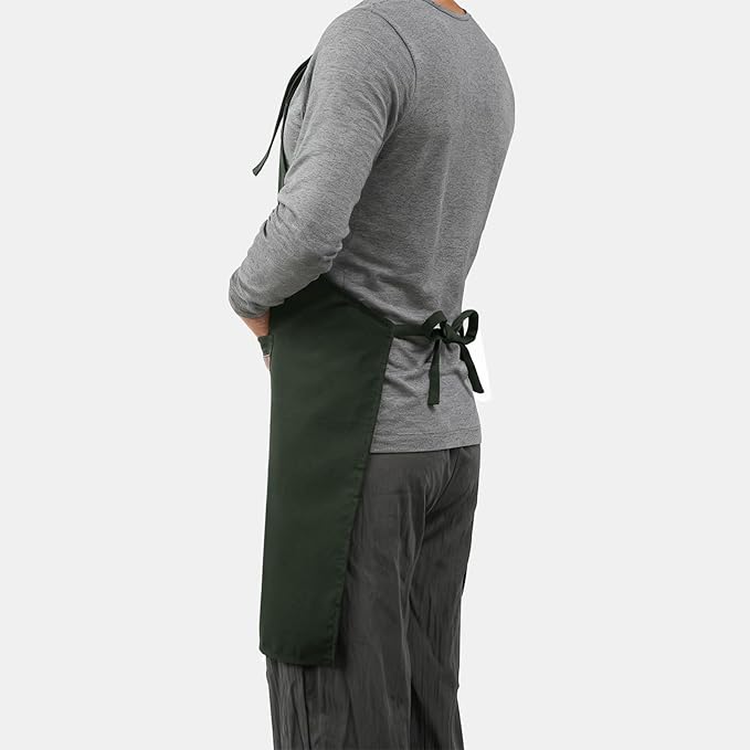 Vinchef New Soft Canvas Apron, Adjustable Neck Strap, Large Pocket, Unisex Kitchen Apron, Cooking Aprons for Women and Men