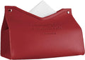 Beleda PU Leather Tissue Box Cover Rectangle Car Living Room Bedroom Kitchen Home Office Desktop Cute Tissue Box Decoration Modern Minimalist Nordic Napkin Holder Medium Tissue Organizer Box (Red)