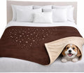 Premium Deluxe ! 100% TOP Waterproof Blanket Guarantees to Keep Your Bed Dry! Crinkle-Free Ultra-Soft Fleece Furniture Protector for People Kids Pets. EZ Wash/Dry Brown/Beige Reversible 80x60