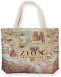 Xplorer Maps Canvas Tote Bag with Handles, Cloth Grocery Shopping Bag, Reusable & Eco-friendly Bag, 100% Cotton, Washable