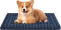 WITTOP Washable Dog Bed Plush Orthopedic Outdoor Crate Mat with Non-Slip Bottom,Luxe Soft Kennel Pad for Pets, Cozy Cage Cushion & Pet Sleeping Mattress Large Sized,Medium,Small Dogs,24 x 18 inch,Blue