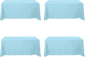 BRILLMAX 4 Pack Light Blue Tablecloths for 6 Foot Rectangle Tables 90 x 132 Inch - 6ft Rectangular Bulk Linen Polyester Fabric Washable Cloth Cover for Wedding Reception Banquet Birthday Party