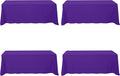 BRILLMAX 4 Pack Purple Tablecloths for 8 Foot Rectangle Tables 90 x 156 Inch - 8ft Rectangular Bulk Linen Polyester Fabric Washable Cloth Cover for Wedding Reception Banquet Birthday Party