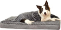 GOHOO PET Orthopedic Memory Foam Bed for Large Dogs, Waterproof Cooling Pet Mats for Crate with Removable Washable Cover,Ideal for Arthritic Dogs (X-Large-41"x 29" x 4", Rose Plush+Blanket)